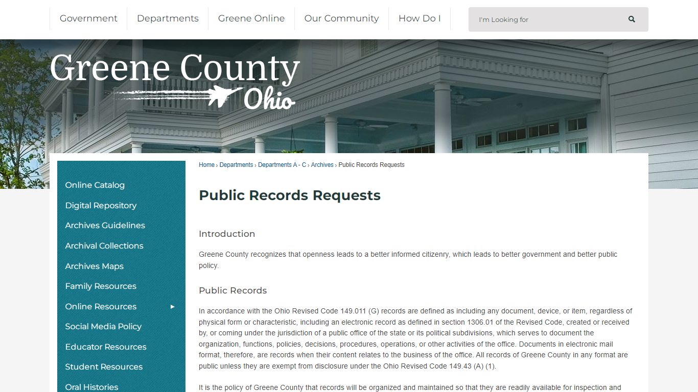 Public Records Requests | Greene County, OH - Official Website